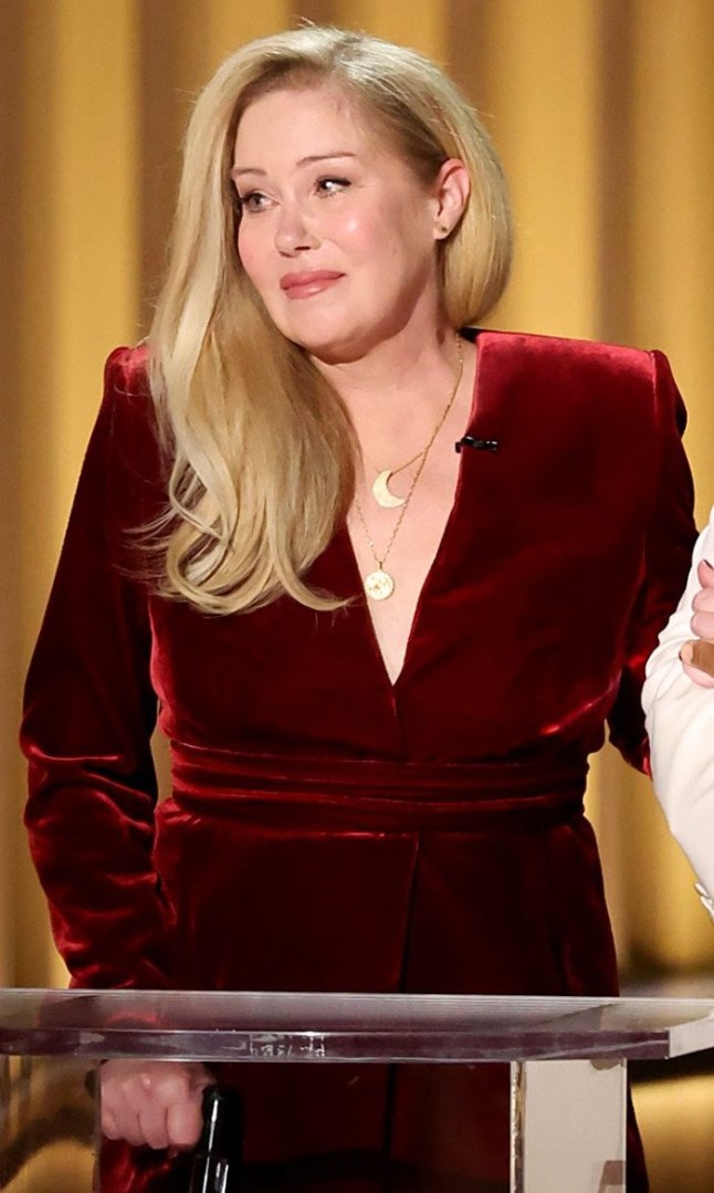 LOS ANGELES, CALIFORNIA - JANUARY 15: Christina Applegate speaks onstage during the 75th Primetime Emmy Awards at Peacock Theater on January 15, 2024 in Los Angeles, California. (Photo by Monica Schipper/WireImage)