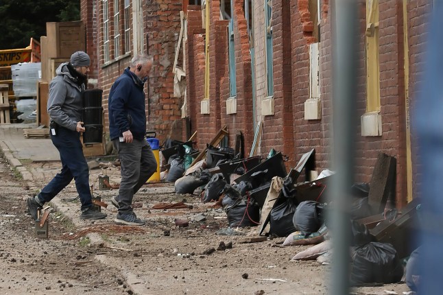 5 April 2026 - EXCLUSIVE. **UK ONLINE- ??300 MIN SET FEE ** (Min fee covers single set usage only) ****Re-use to be charged at ??50 per picture **** ** UK MAGS - ??350 per picture usage - double for cover** ** UK PAPERS - ** PRICE TO BE AGREED Jamie Bell is spotted on set in Birmingham filming Peaky Blinders, making a dramatic entrance as he drives into a busy construction site in a classic car before a huge explosion erupts. The former Billy Elliot star was seen shooting his opening scenes, while cast members walked around in full period costume. Credit: Trigger Central/CLICK NEWS AND MEDIA Ref: AWoodhouse60 **Exclusive to CLICK NEWS AND MEDIA** CLICK NEWS AND MEDIA - PICTURES@CLICKNEWSANDMEDIA.COM - 07774 321240 -