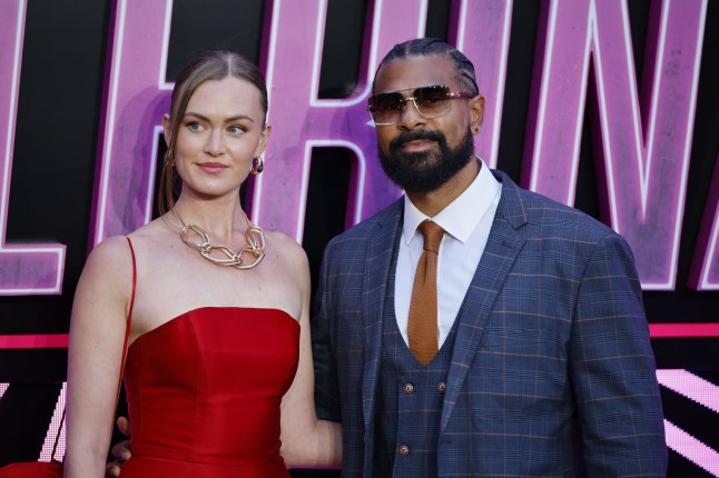 Mandatory Credit: Photo by TOLGA AKMEN/EPA-EFE/Shutterstock (15315424bn) David Haye (R) and Sian Osborne (L) pose on the carpet at the world premiere of 'Ballerina', a John Wick spin-off, at Cineworld Leicester Square in London, Britain, 22 May 2025. World premiere of 'Ballerina' in London, United Kingdom - 22 May 2025