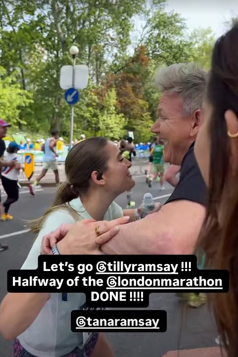 Gordon Ramsay with Daughter Tilly halfway through her running the London Marathon