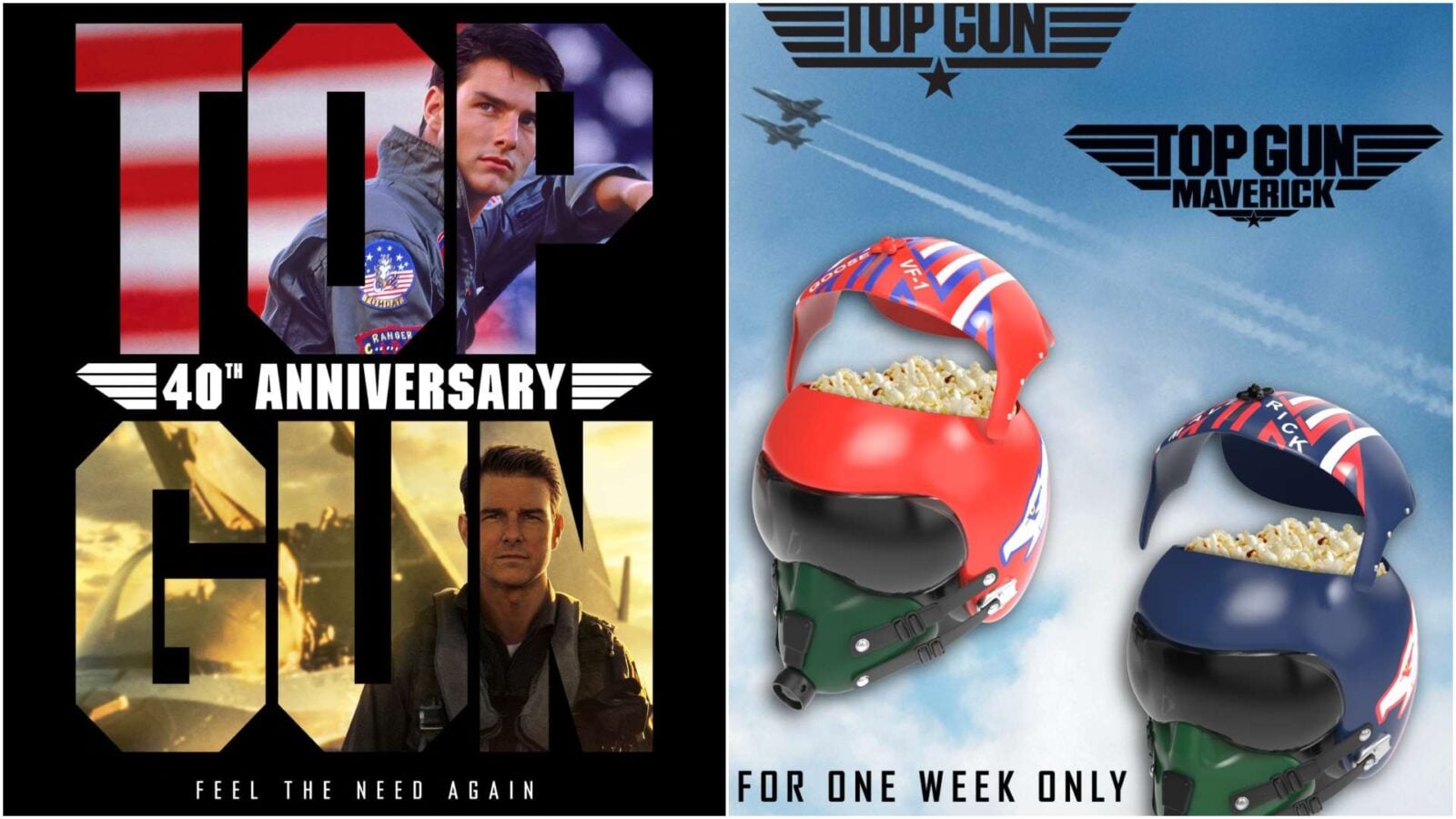Goose and Maverick Helmet Popcorn Buckets Are Arriving at Theaters for Top Gun's 40th Anniversary
