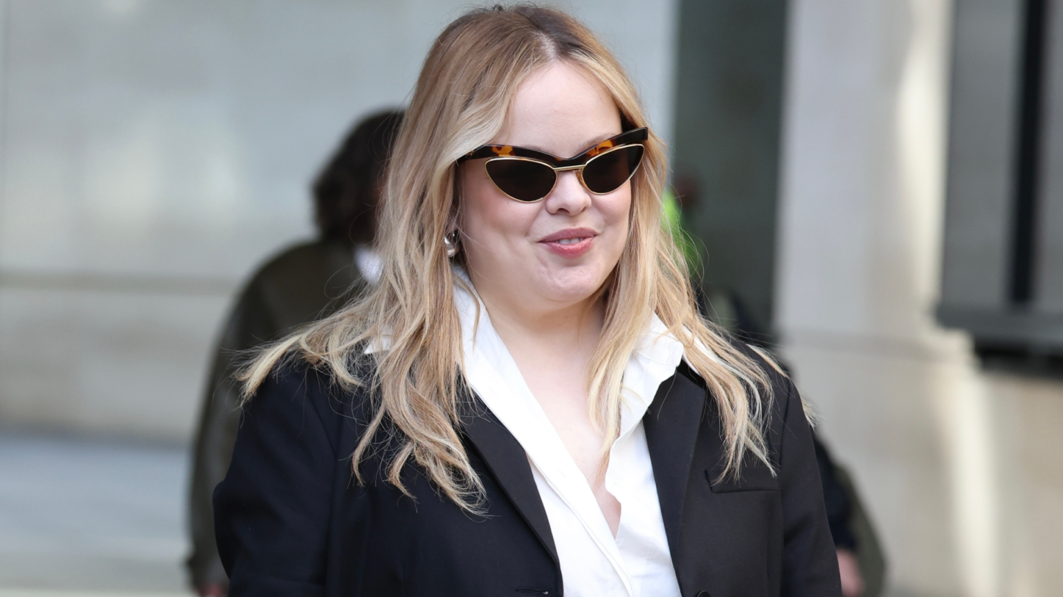 Nicola Coughlan was spotted in London wearing the white jeans trend for spring 2026