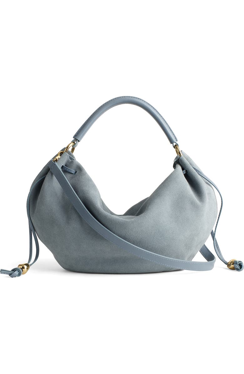 The Camren Gathered Suede Shoulder Bag