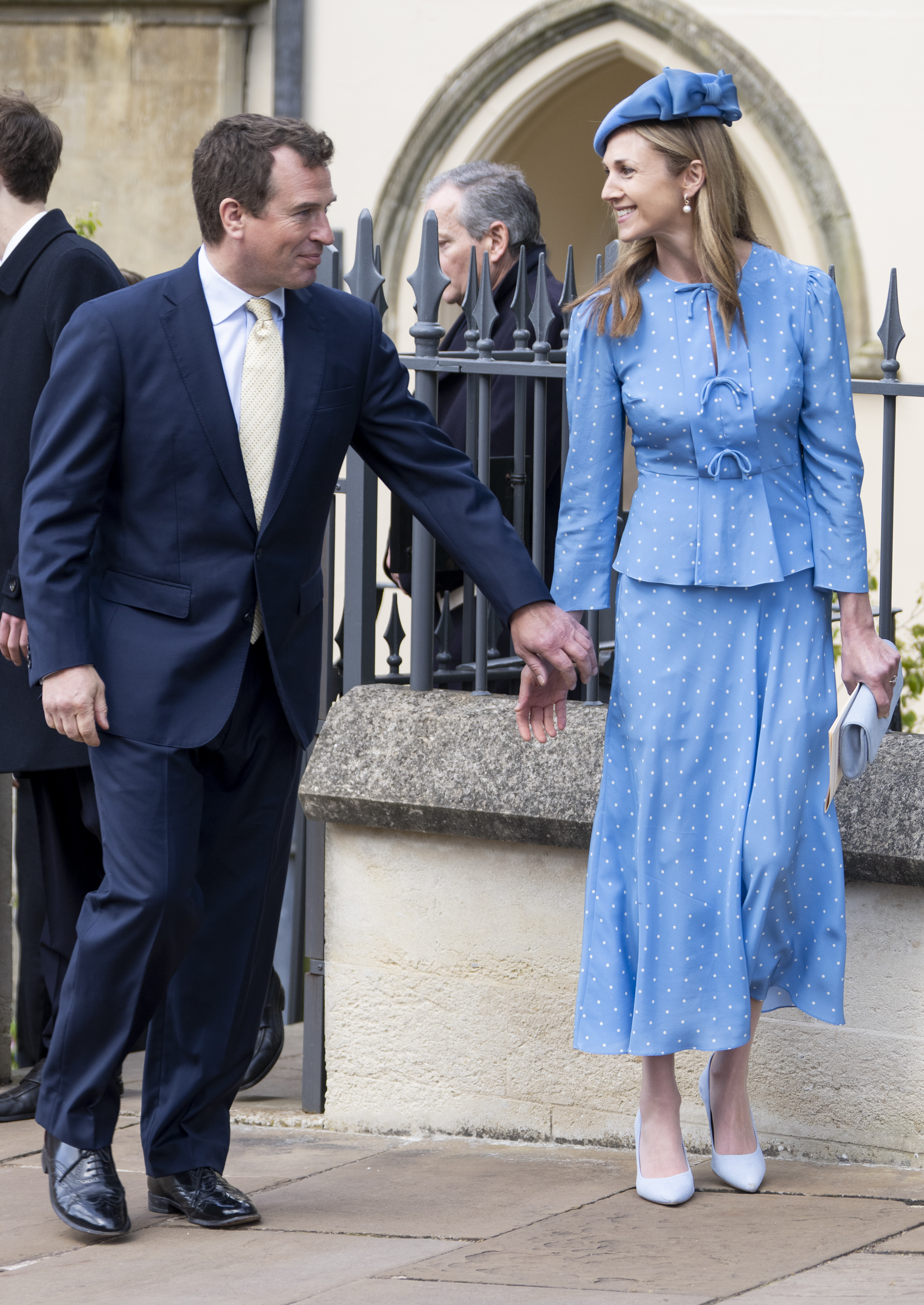 Peter Phillips and Harriet Sperling attend the 2026 Easter Matins Service at St George's Chapel on April 5, 2026 in Windsor, England
