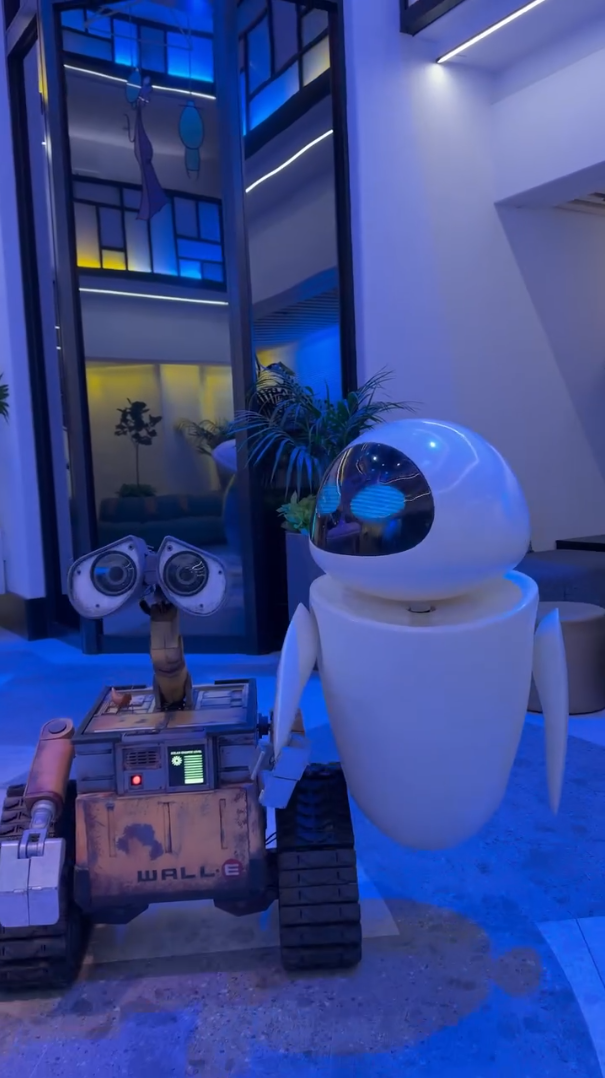 WALL-E and EVE Arrive at Pixar Place Hotel