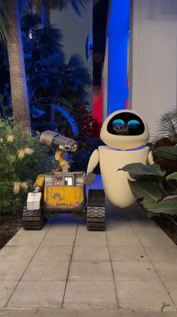 WALL-E and EVE Arrive at Pixar Place Hotel