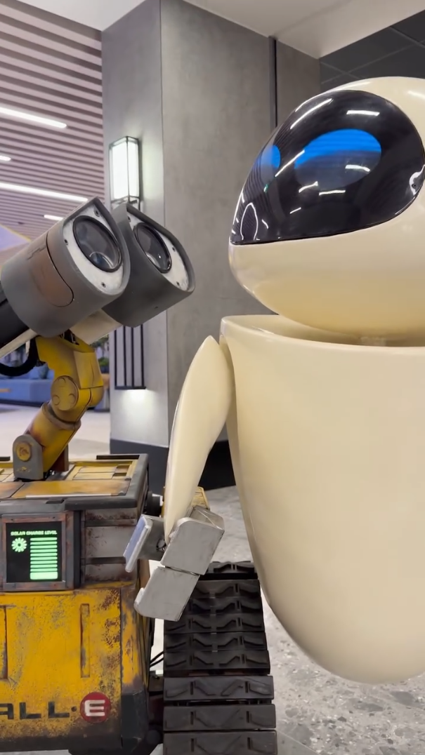 WALL-E and EVE Arrive at Pixar Place Hotel