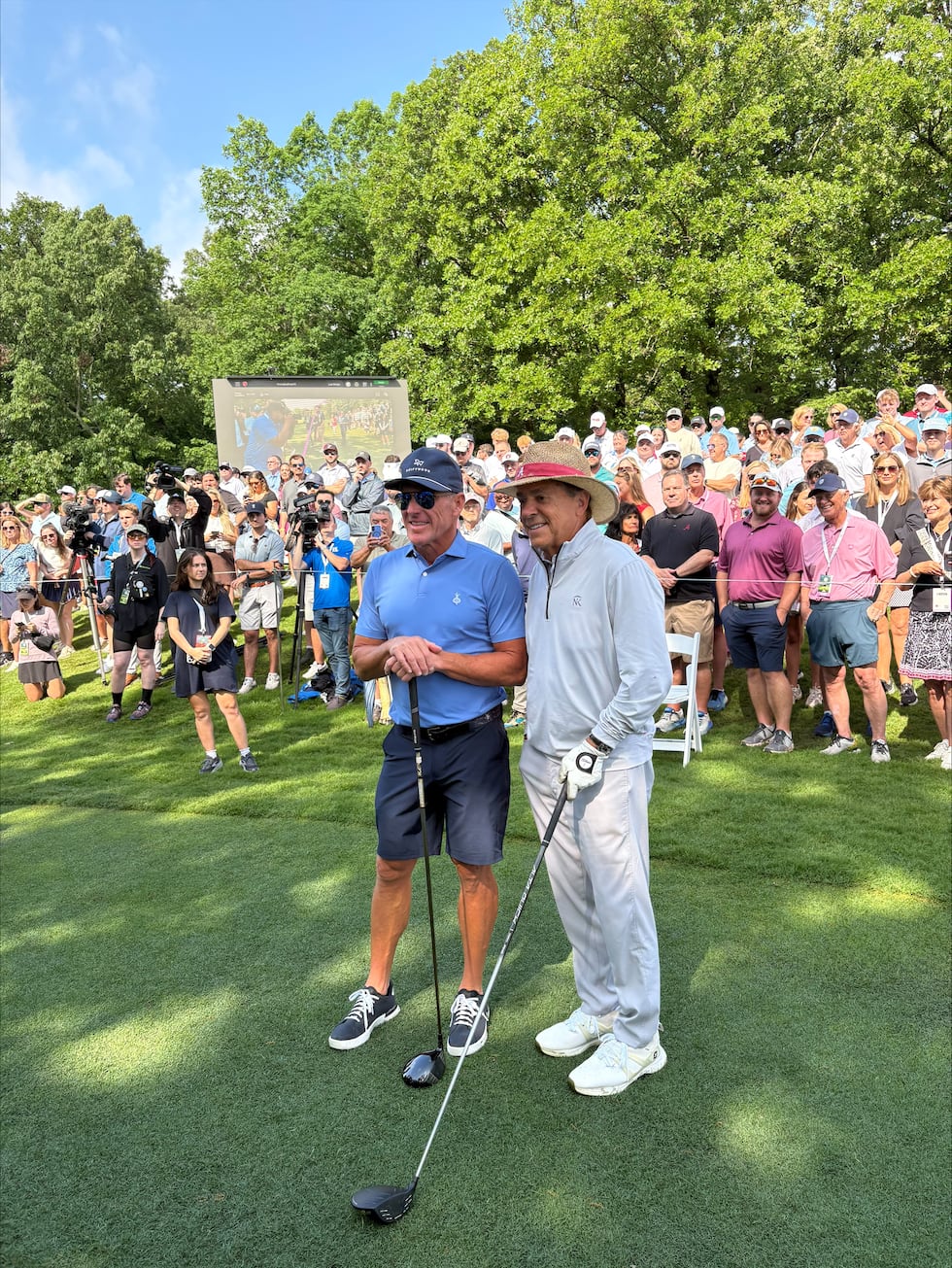 Nick Saban and Lance Armstrong at the 2026 Regions Tradition
