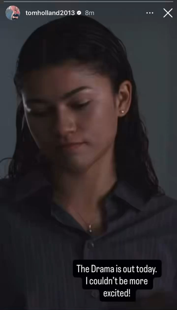 Zendaya’s #1 hype man, Tom Holland, promotes ‘The Drama’ on Instagram