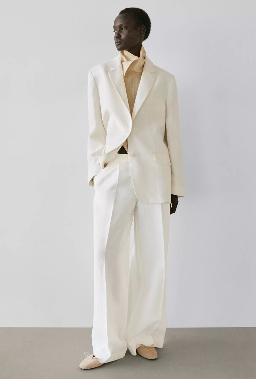 Massimo Dutti, Flowing Linen Suit Trousers