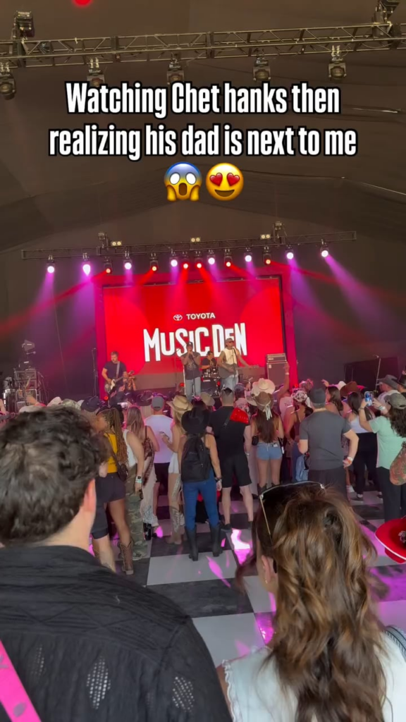 Tom Hanks watches son Chet perform at the Stagecoach Music Festival