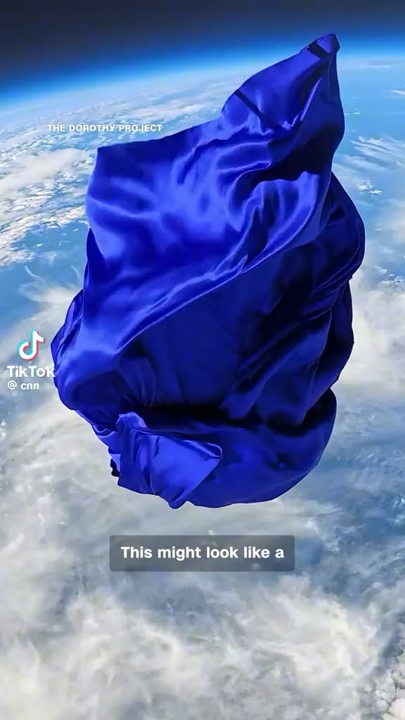 A silk-covered mannequin was launched into the stratosphere 33 km above Earth in a project that's part science experiment, part environmental statement and part art.