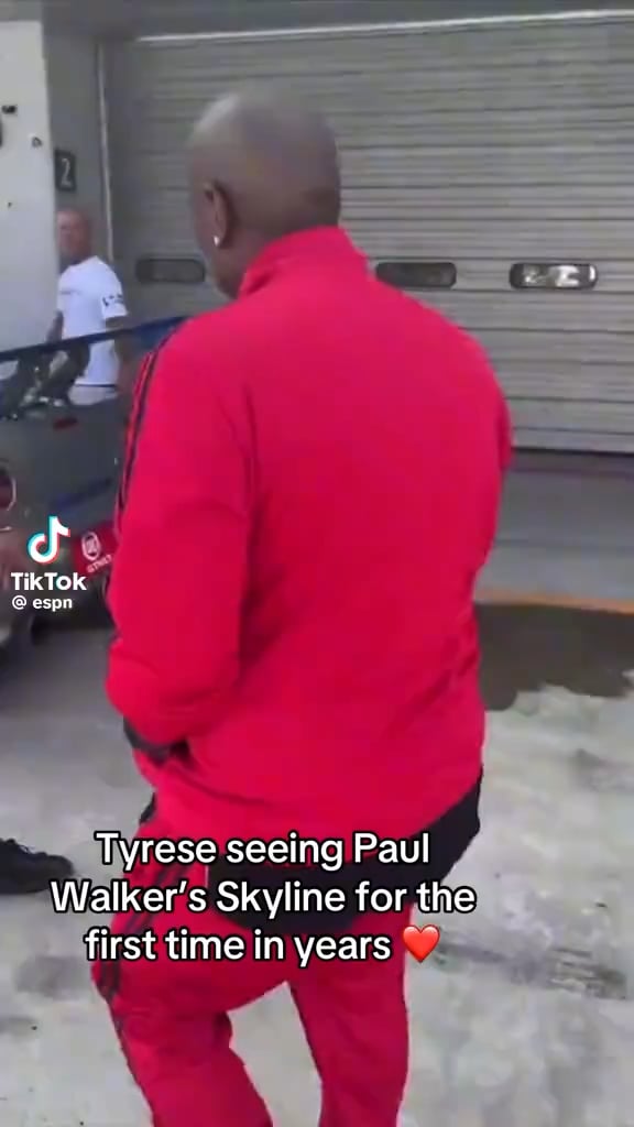 The moment Tyrese saw Paul Walker's original Nissan Skyline from 2 Fast 2 Furious since filming the movie.