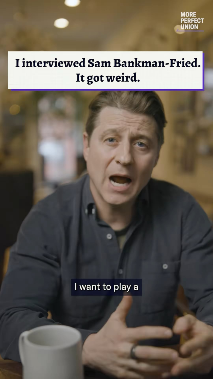 Ben McKenzie shares a clip from his interview with Sam Bankman-Fried