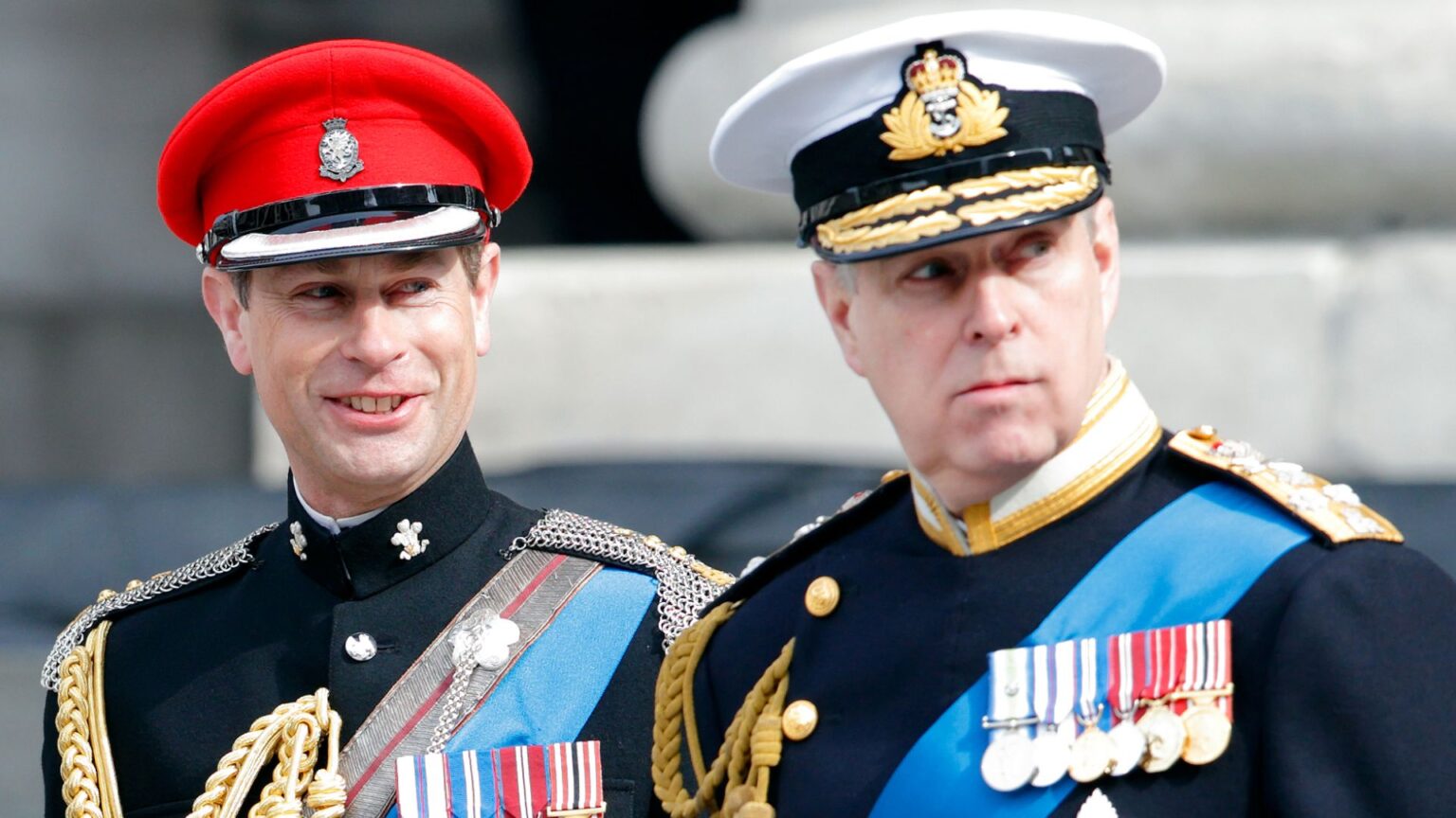 Prince Edward and ex-Prince Andrew wear military uniforms