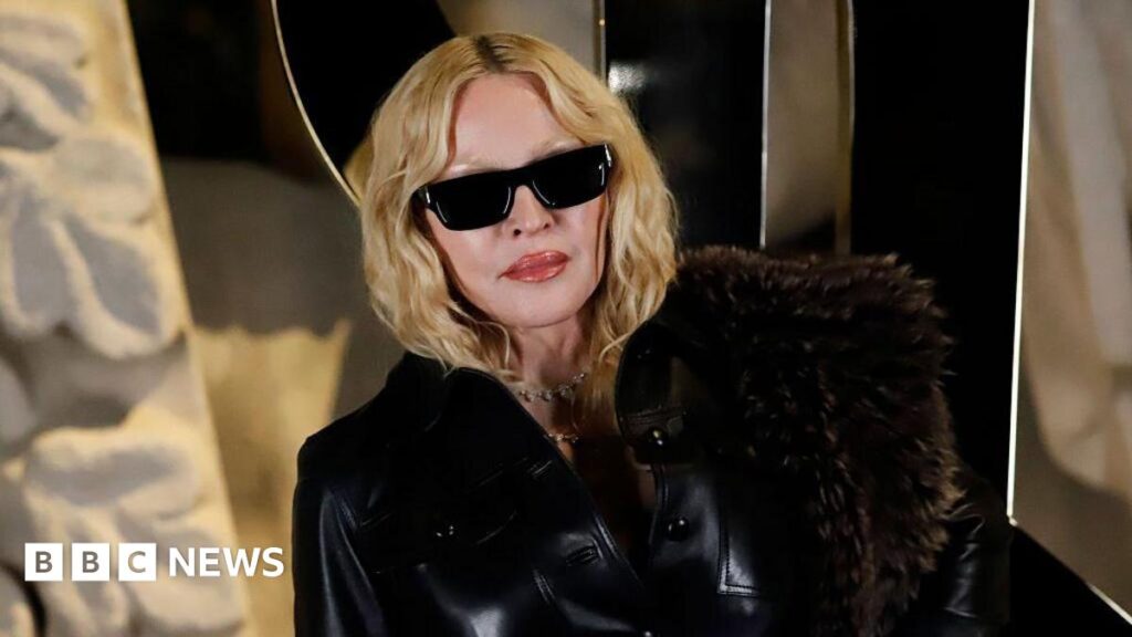 Madonna at the Saint Laurent fashion show as part of Spring/Summer 2026 Paris Fashion Week