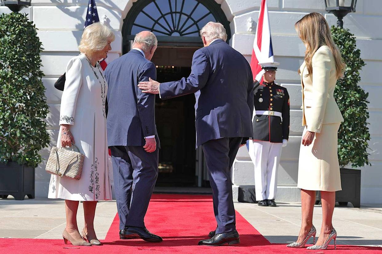 Queen Camilla, King Charles, Donald Trump and Melania Trump in Washington, D.C. on April 27, 2026.Credit: Anna Moneymaker/Getty