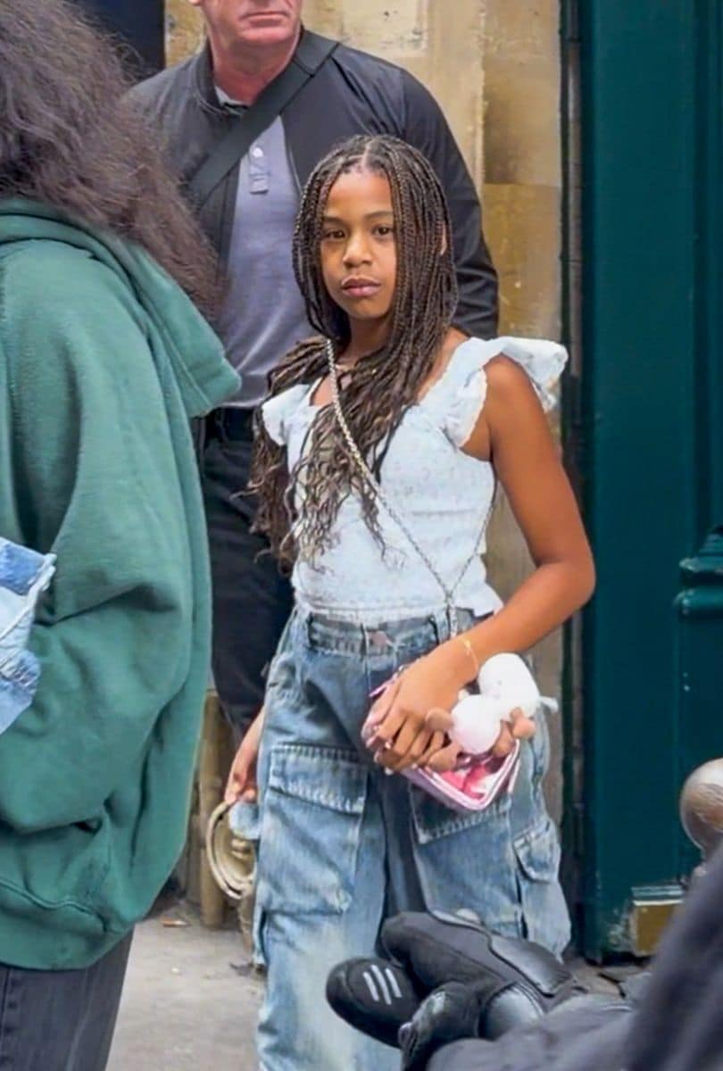 During a recent shopping outing in Paris, sisters Blue Ivy and Rumi Carter stepped out in coordinated denim looks 