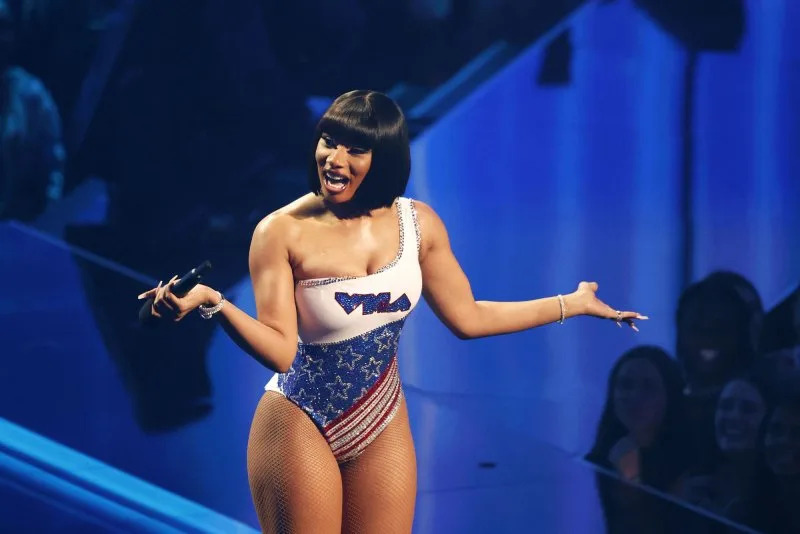 Megan Thee Stallion at the 2024 MTV Video Music Awards VMAs at the UBS Arena in Elmont, New York in 2024. File Photo by John Angelillo/UPI