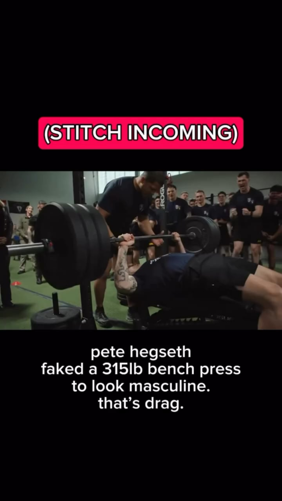 Drag Queen Pattie Gonia calls out Secretary of Defense Pete Hegseth: “Here's me benching 130lbs with perfect form, with my dick tucked, you could never you little bitch”