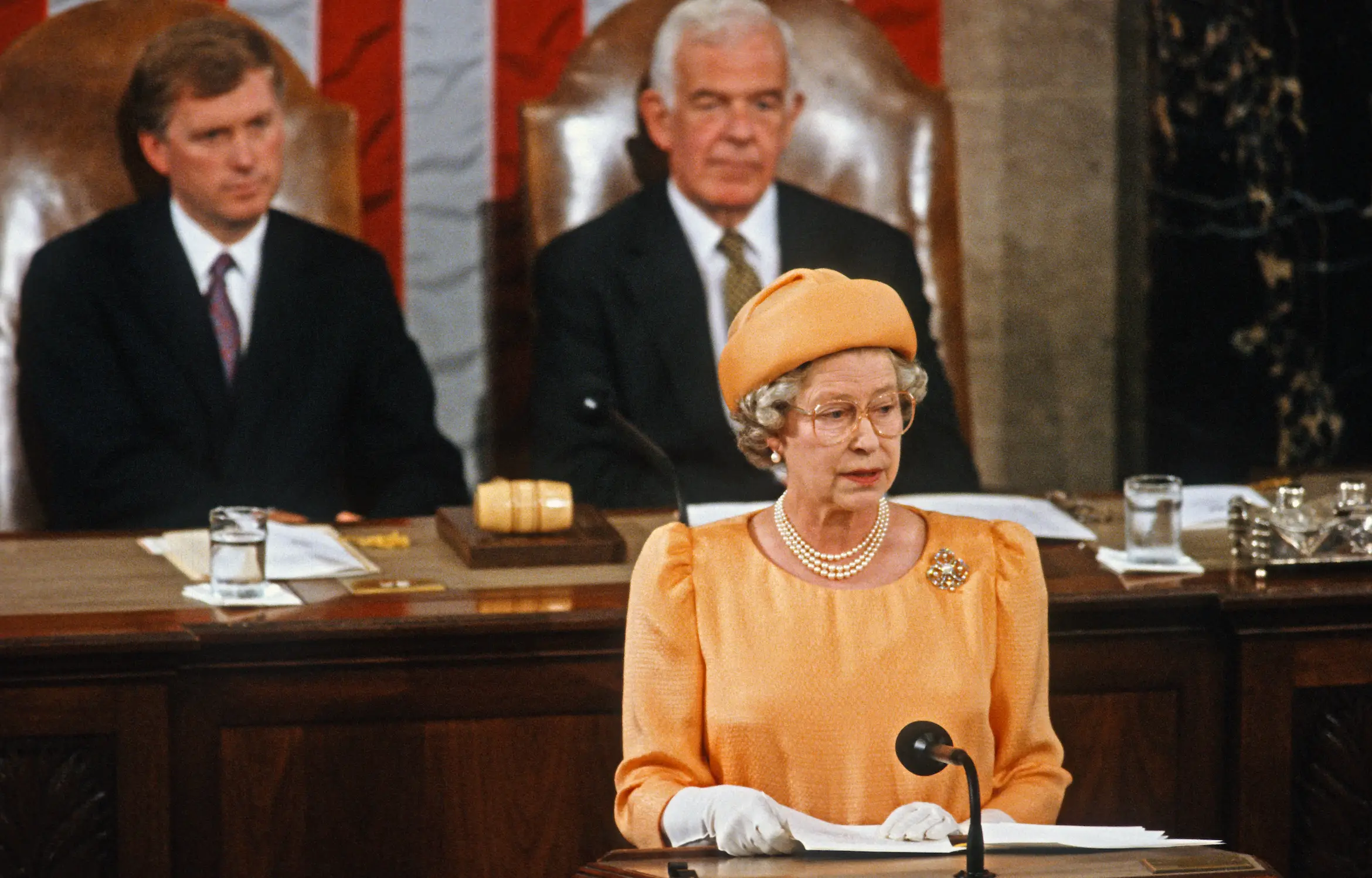 The Queen spoke in Congress in 1991 (Dennis Brack/Pool via CNP/Getty Images)