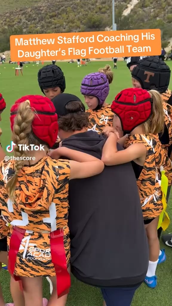 LA Rams QB Matthew Stafford Coaching His Daughter's Flag Football Team