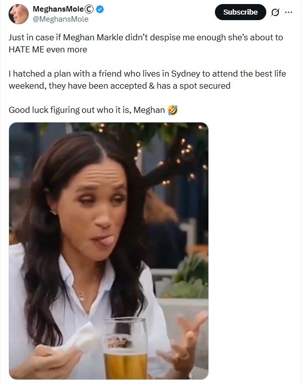 An online troll claiming to have got a ticket to the event featuring Meghan.