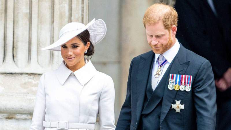 Prince Harry and Markle were booed when participating in one of the queen's platinum jubilee events in 2022. MEGA