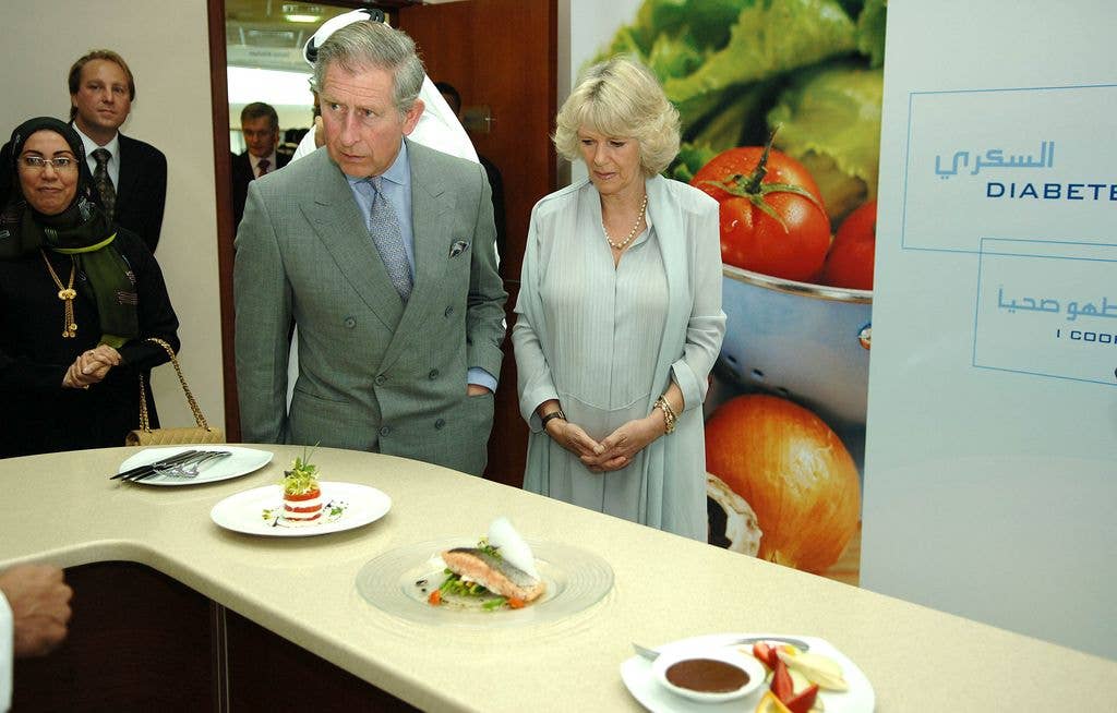 Charles and Camilla during their visit to the Imperial College of London Diabetes Centre in Abu Dhabi in 2007