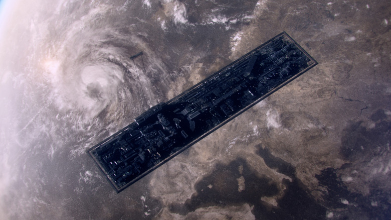 The Aniara spaceship leaving Earth on the way to Mars in Aniara