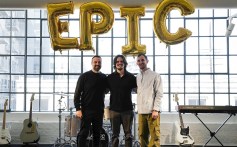 (L-R) Kevin Weaver, Atlantic Records; Jorge Rivera-Herrans; Brandon Davis, Atlantic Records
