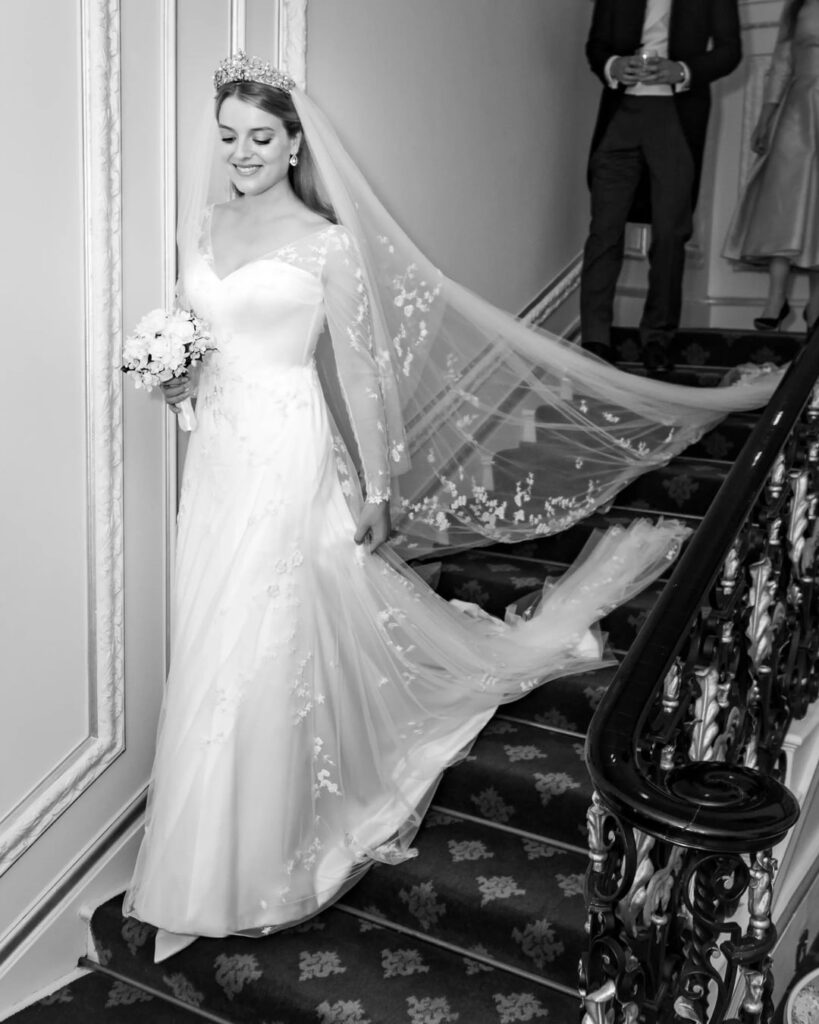 Wedding gowns worn by minor members of the British royal family.