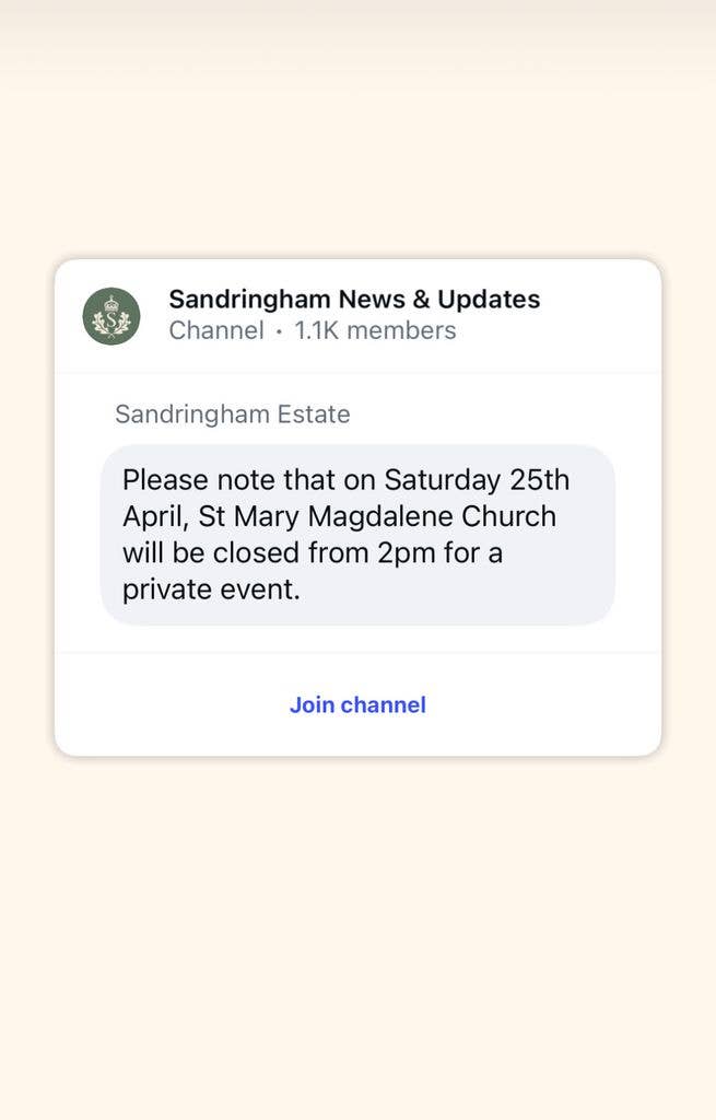 A message confirming the closure of the St Mary Magdalene Church