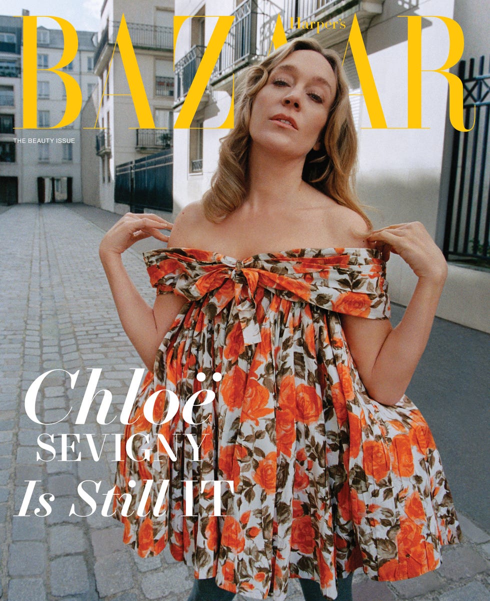 Magazine cover featuring a floral dress