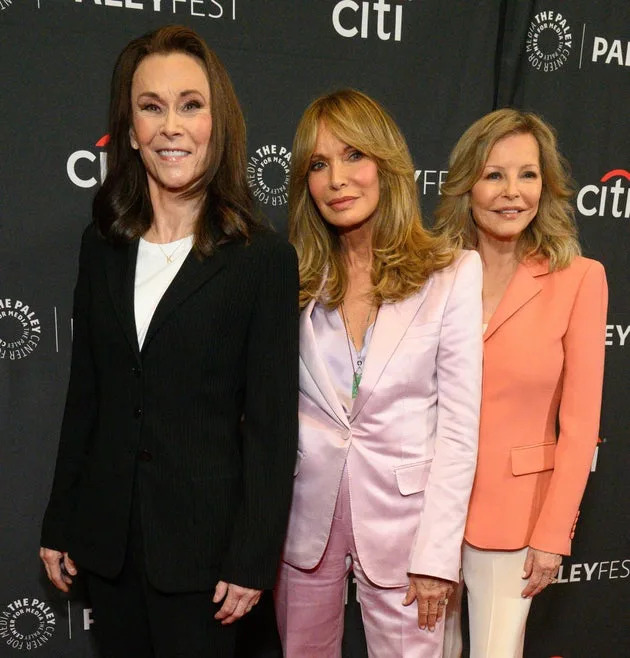 "Charlie's Angels" stars Kate Jackson, Jaclyn Smith and Cheryl Ladd appeared at PaleyFest in Los Angeles on Monday to mark the 50th anniversary of their classic series. <span class="copyright">Earl Gibson III via Getty Images</span>