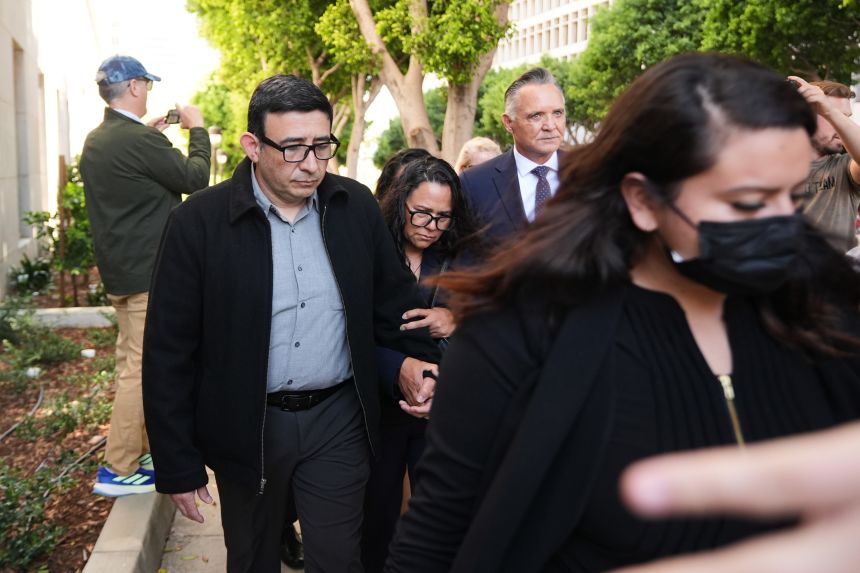 Relatives of Celeste Rivas Hernandez arrive in court Monday, April 20, 2026, in Los Angeles for the arraignment of singer D4vd, who was charged on suspicion of killing the 14-year-old girl