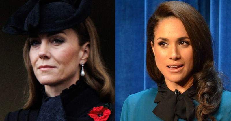Kate Middleton (L) is reportedly “fuming” that Meghan Markle (R) is going ahead with her Australian retreat this weekend.UK Government/ Wikimedia Commons (CC 4.0); Genevieve/ Wikimedia Commons (CC 2.0)