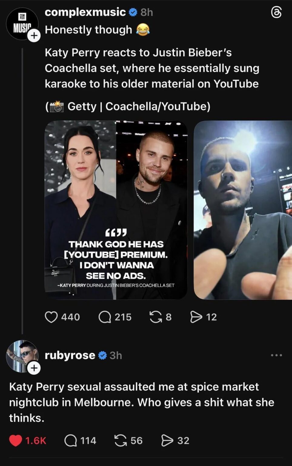 Ruby Rose accuses Katy Perry of sexual assault on Threads