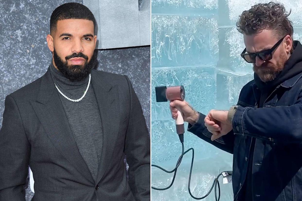 Drake (left); celebrity hairstylist Matthew Collins.Credit: Karwai Tang/WireImage; Matthew Collins/Instagram