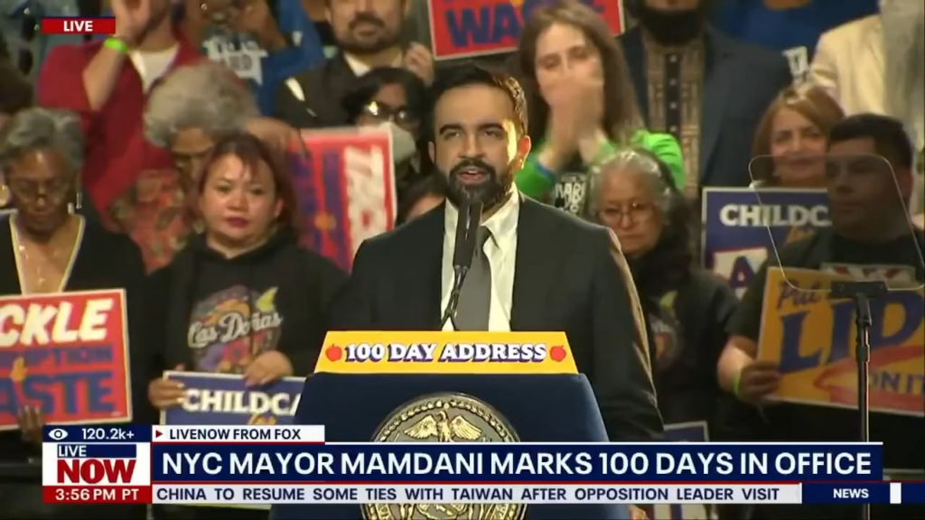 Zohran Mamdani during his 100 Day Address: “We will not be ashamed of using government to fight for the many, not simply the few. We will not be ashamed of... standing steadfast alongside our trans neighbours... investing in youth mental health clinics… or fighting for immigrants targeted by ICE."