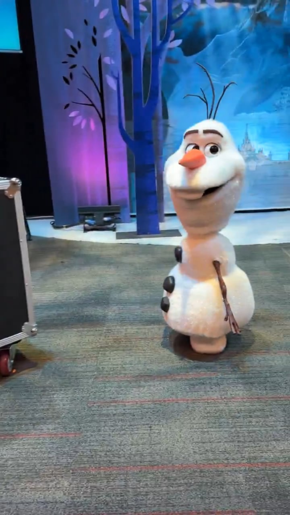 Olaf is fine now and walking around Walt Disney's offices