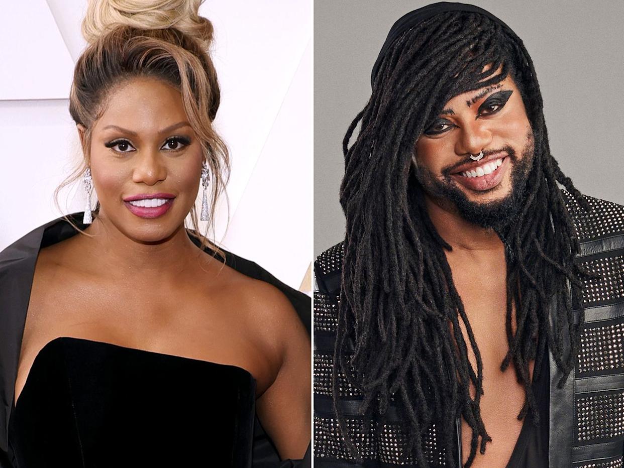From left: Laverne Cox attends the 94th Academy Awards at Hollywood and Highland in L.A. on March 27, 2022; M Lamar as 'X' on ABC's 'Claim to Fame' in 2022Credit: Mike Coppola/Getty ; Maarten de Boer/ABC