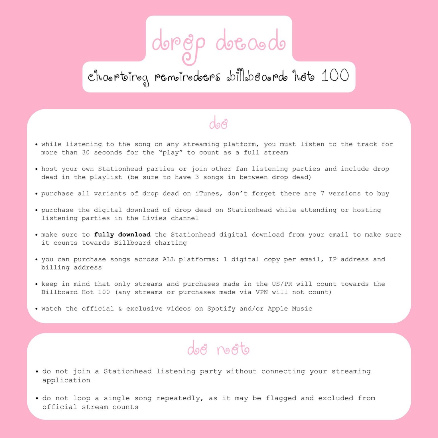 Olivia Rodrigo’s official fan account posts streaming instructions for Drop Dead