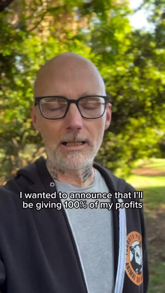 Moby is donating 100% of his Coachella show profits to 4 animal rights organizations. “My simple belief that every sentient being is entitled to live their life according to their will.”