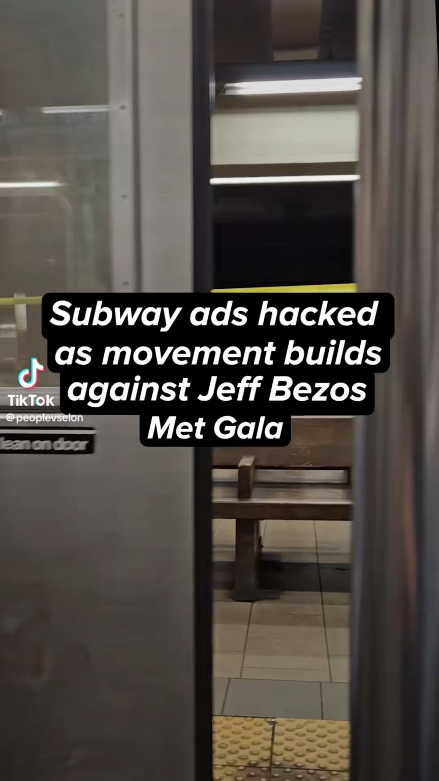 Protest posters are popping up in NYC over Jeff Bezos sponsorship of the MET Gala with sayings like “Enabling Ice, Avoiding Tax and Exploiting Workers”