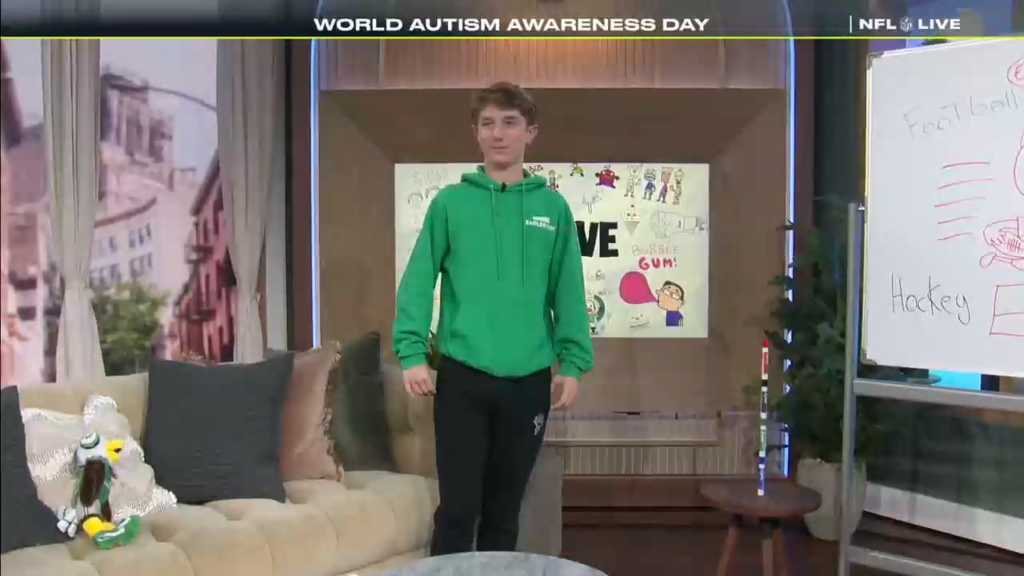 NFL Analyst's Autistic Son, Madden, Joined the Set Filled With His Drawings for Autism Awareness Day, & Made Everyone on Set Cry With His Love