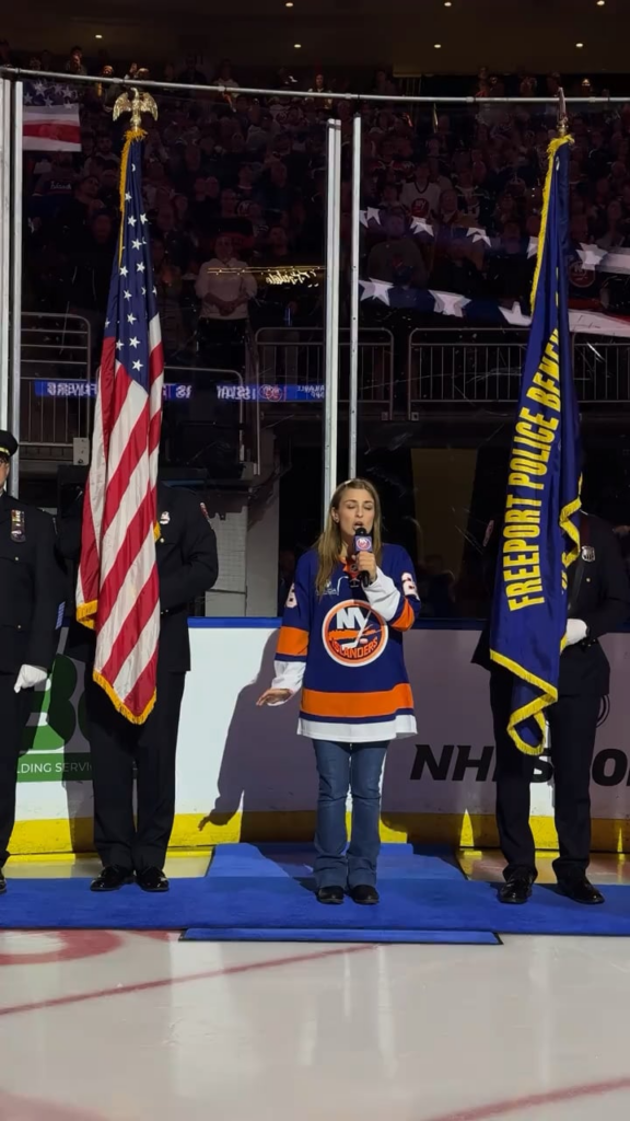 ‘Love On The Spectrum’ star Abbey Romeo sang the National Anthem at the NY Islanders game this weekend for their Neurodiversity Night