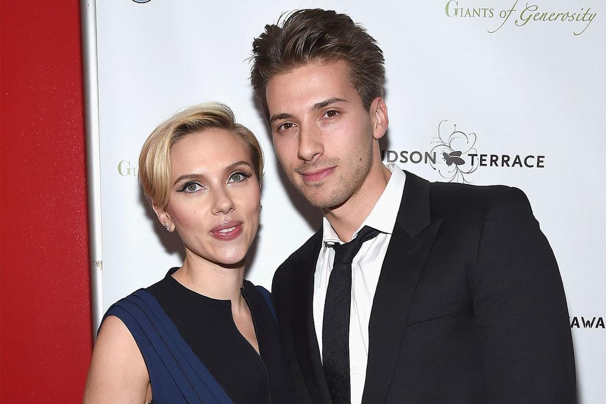 Scarlett Johansson and Hunter Johansson attend the second annual Champions of Rockaway Hurricane Sandy Benefit at Hudson Terrace in New York City on Nov. 18, 2014Credit: Gary Gershoff/WireImage