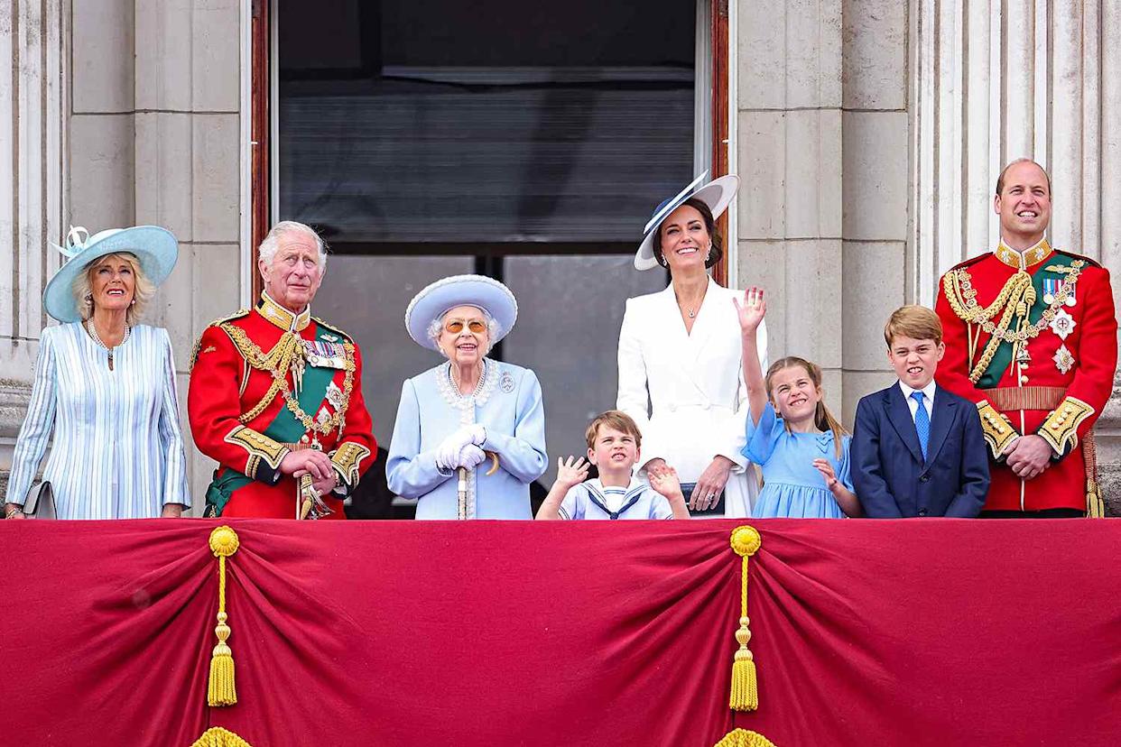 Queen Elizabeth leads members of the royal family at Trooping the Colour on June 2, 2022Credit: Chris Jackson/Getty Images