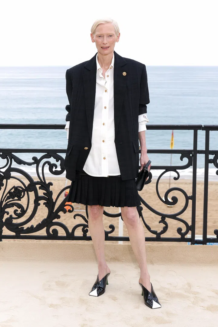 Chanel Cruise 2026 2027 celebrity fashion outfits - Tilda Swinton